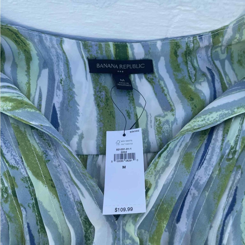 Banana Republic Green and White Midi Dress - Picture 5 of 7